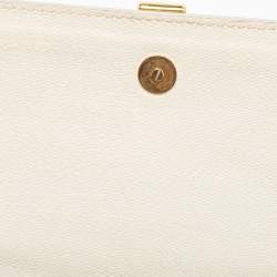 Pre Owned Saint Laurent White Leather Y-Ligne Clutch