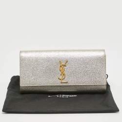 Pre Owned Saint Laurent Gold Leather Kate Clutch