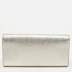 Pre Owned Saint Laurent Gold Leather Kate Clutch