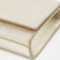 Pre Owned Saint Laurent Gold Leather Kate Clutch