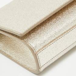 Pre Owned Saint Laurent Gold Leather Kate Clutch