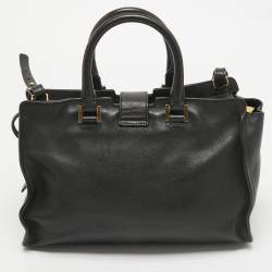 Saint Laurent Black Leather Small Cabas Chyc Tote