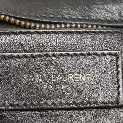 Saint Laurent Black Leather Small Cabas Chyc Tote