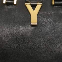 Saint Laurent Black Leather Small Cabas Chyc Tote