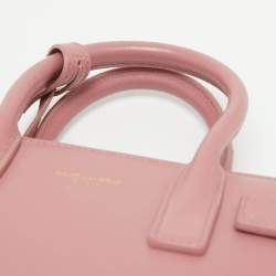 Saint Laurent Pink Leather Nano Classic Sac De Jour Tote