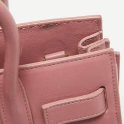 Saint Laurent Pink Leather Nano Classic Sac De Jour Tote