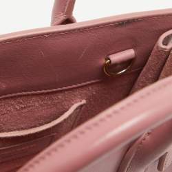 Saint Laurent Pink Leather Nano Classic Sac De Jour Tote