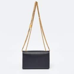 Saint Laurent Black Leather Small Monogram Kate Chain Bag