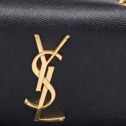 Saint Laurent Black Leather Small Monogram Kate Chain Bag