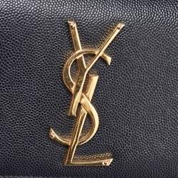 Saint Laurent Black Leather Small Monogram Kate Chain Bag