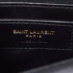 Saint Laurent Black Leather Small Monogram Kate Chain Bag