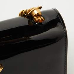 Pre Owned Saint Laurent Black Patent Leather Small Kate Tassel Bag