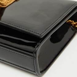 Pre Owned Saint Laurent Black Patent Leather Small Kate Tassel Bag