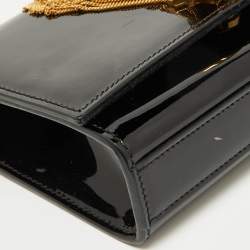 Pre Owned Saint Laurent Black Patent Leather Small Kate Tassel Bag