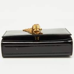 Pre Owned Saint Laurent Black Patent Leather Small Kate Tassel Bag