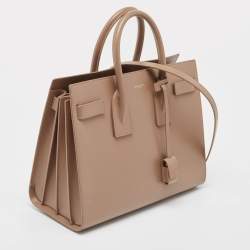 Pre Owned Saint Laurent Beige Leather Small Classic Sac De Jour Tote