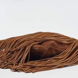 Saint Laurent Brown Suede Fringe Grace Chain Bag
