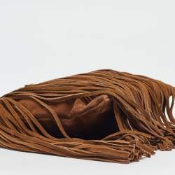 Saint Laurent Brown Suede Fringe Grace Chain Bag