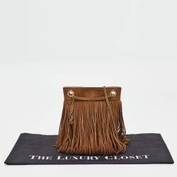 Saint Laurent Brown Suede Fringe Grace Chain Bag