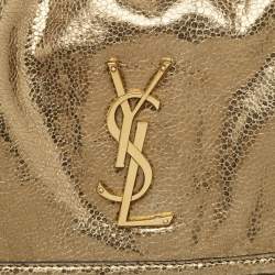 Saint Laurent Metallic Green Patent Leather Baby Niki Chain Shoulder Bag