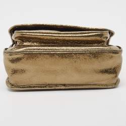 Saint Laurent Metallic Green Patent Leather Baby Niki Chain Shoulder Bag