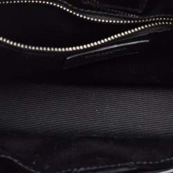 Pre Owned Saint Laurent Black Brushed Leather Small Suzanne Rigid Shoulder Bag