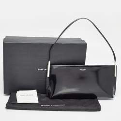 Pre Owned Saint Laurent Black Brushed Leather Small Suzanne Rigid Shoulder Bag