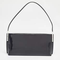 Pre Owned Saint Laurent Black Brushed Leather Small Suzanne Rigid Shoulder Bag
