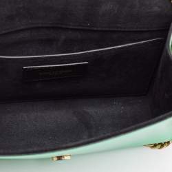 Saint Laurent Green Patent Leather New Small Kate Wallet On Chain