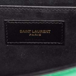 Saint Laurent Green Patent Leather New Small Kate Wallet On Chain