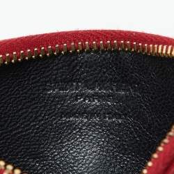 Saint Laurent Red Leather Zip Card Case