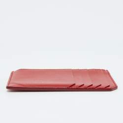 Saint Laurent Red Leather Zip Card Case