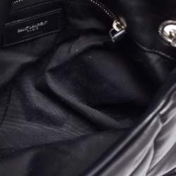Pre Owned Saint Laurent Black Quilted Leather Small Loulou Puffer Shoulder Bag