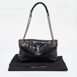 Pre Owned Saint Laurent Black Quilted Leather Small Loulou Puffer Shoulder Bag