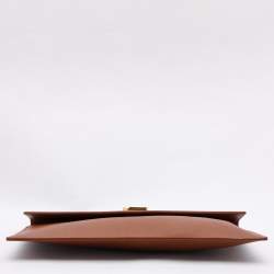 Pre Owned Saint Laurent Brown Leather Uptown Clutch