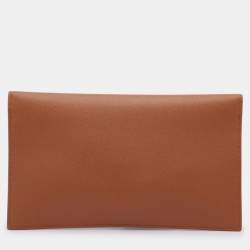Pre Owned Saint Laurent Brown Leather Uptown Clutch