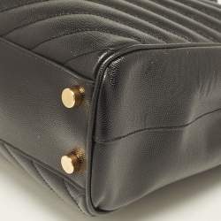 Pre Owned حقيبة يد شوبر سان لوران كاساندرا جلد مبطنة عنابية 