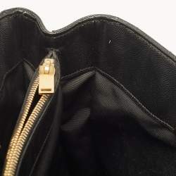 Pre Owned حقيبة يد شوبر سان لوران كاساندرا جلد مبطنة عنابية 