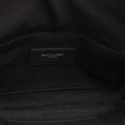 Saint Laurent Black Leather Monogram Embellished Belt Bag