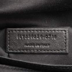 Saint Laurent Black Leather Monogram Embellished Belt Bag