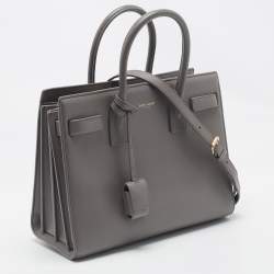 Pre Owned Saint Laurent Grey Leather Baby Classic Sac De Jour Tote
