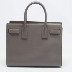 Pre Owned Saint Laurent Grey Leather Baby Classic Sac De Jour Tote