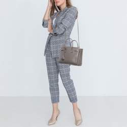 Pre Owned Saint Laurent Grey Leather Baby Classic Sac De Jour Tote