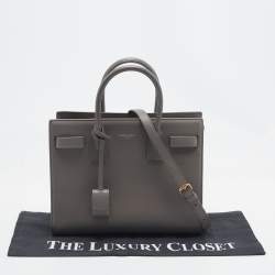 Pre Owned Saint Laurent Grey Leather Baby Classic Sac De Jour Tote