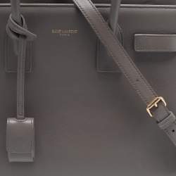 Pre Owned Saint Laurent Grey Leather Baby Classic Sac De Jour Tote