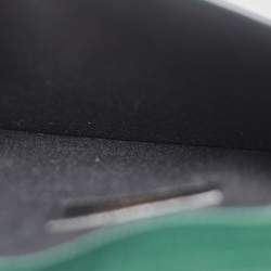 Pre Owned Saint Laurent Green Croc Embossed Leather Uptown Pouch