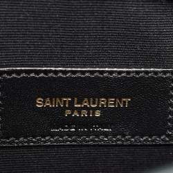 Pre Owned Saint Laurent Green Croc Embossed Leather Uptown Pouch