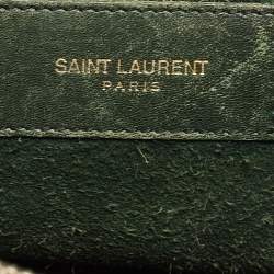 Saint Laurent Green Leather Small Classic Sac De Jour Tote