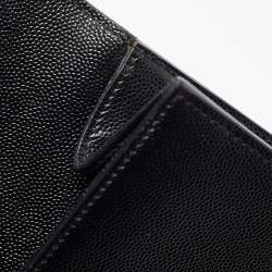 Pre Owned Saint Laurent Black Leather Kate Monogram Clutch