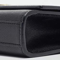 Pre Owned Saint Laurent Black Leather Kate Monogram Clutch